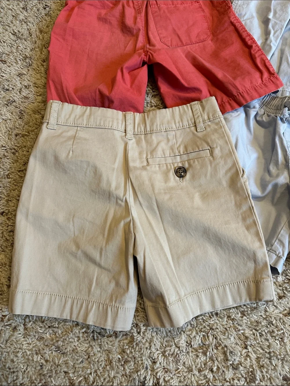 Carter's Light Blue, Khaki, and Red Kids Shorts 4-Pack